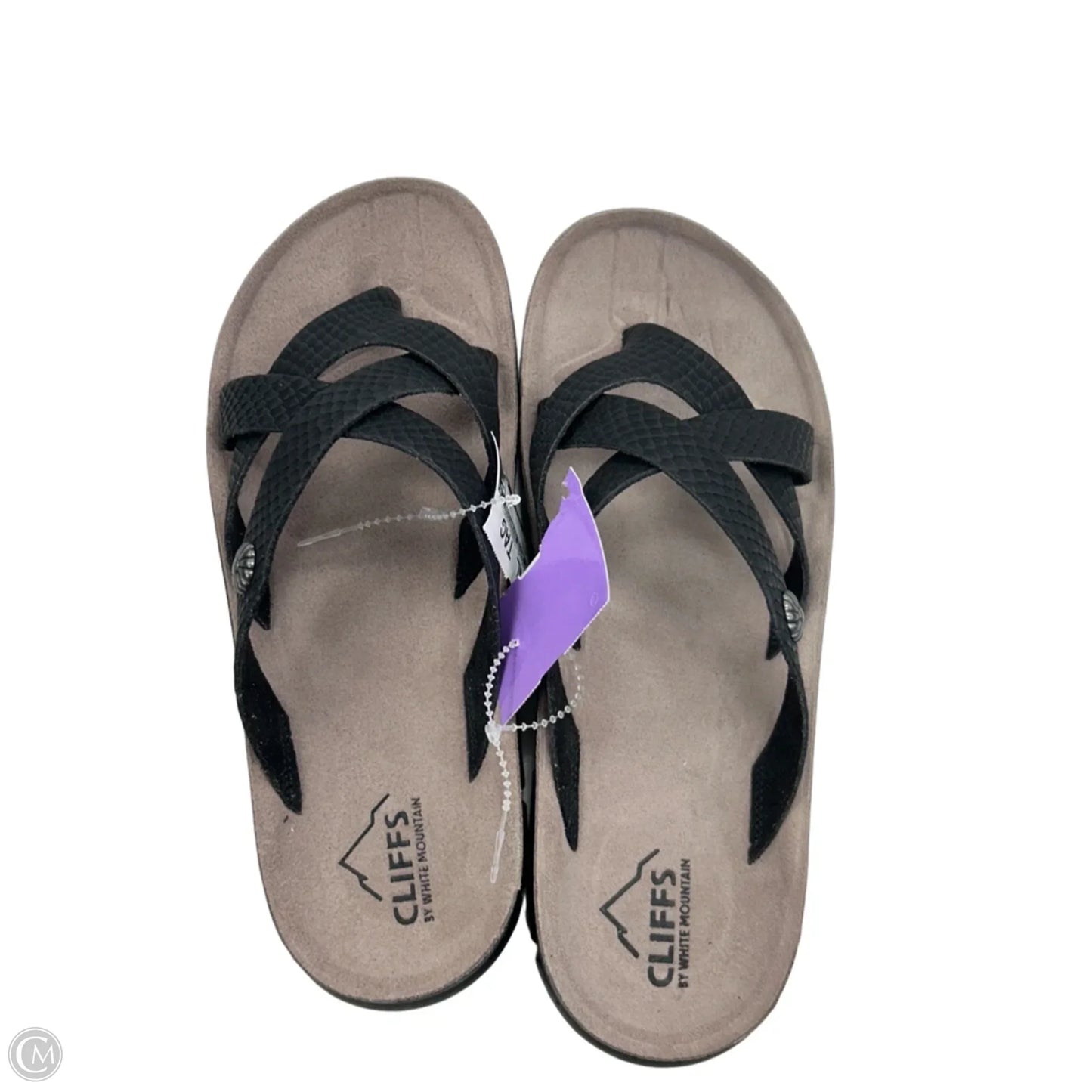 Sandals Flats By Cliffs By White Mountain In Black & Grey, Size: 7.5