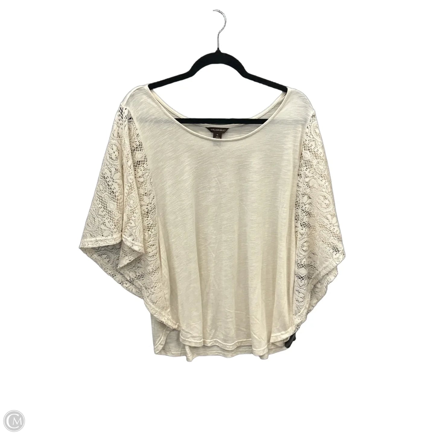 Top Short Sleeve By Clothes Mentor In Cream, Size: Xl