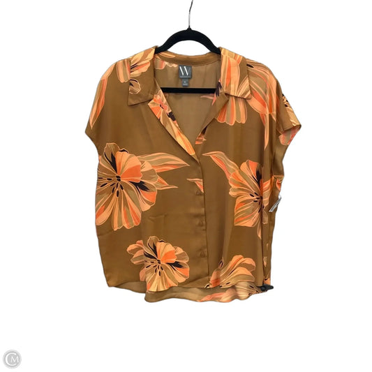 Top Short Sleeve By Worthington In Brown, Size: Xl