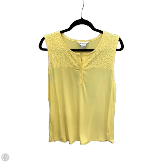 Top Sleeveless By Liz Claiborne In Yellow, Size: L