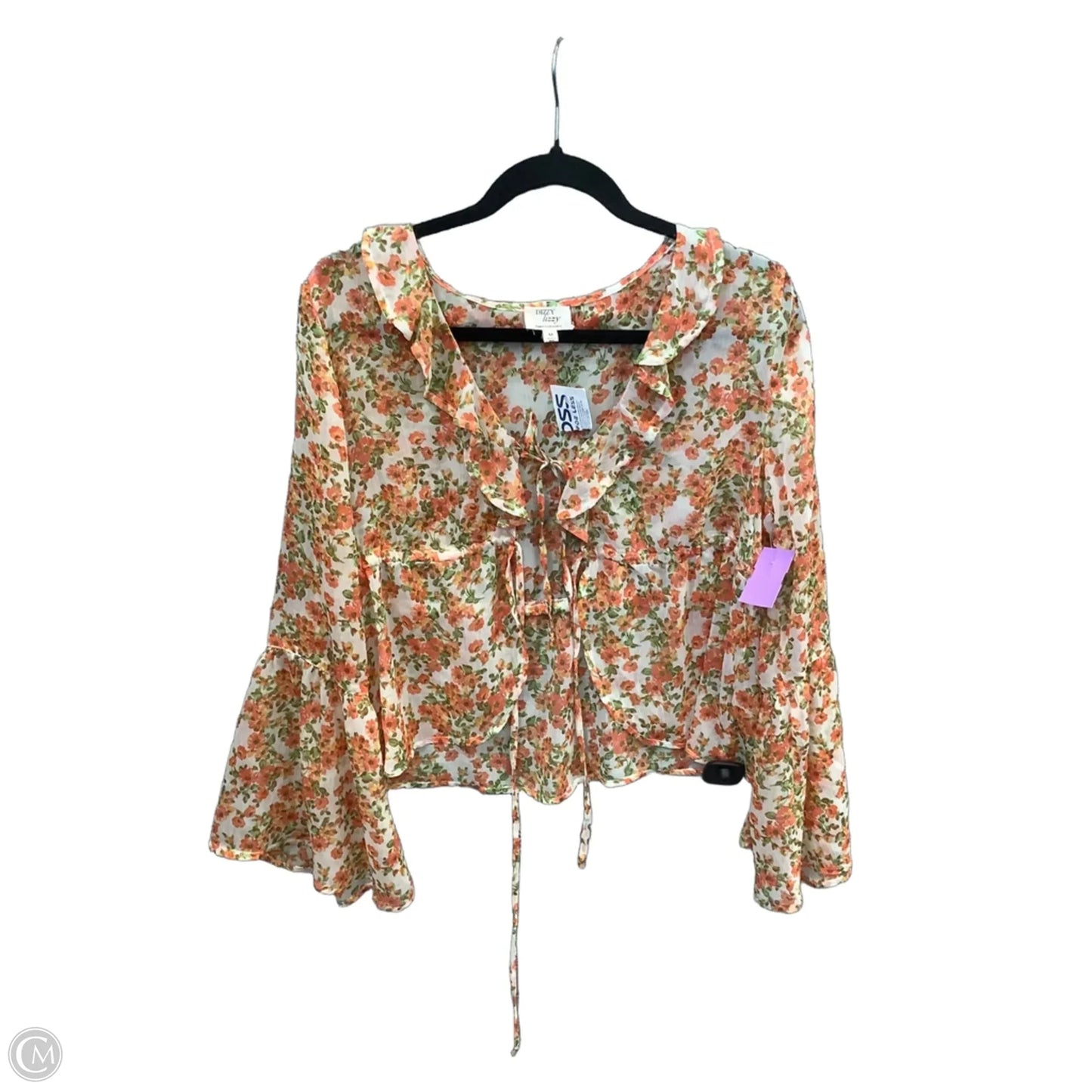 Top Long Sleeve By Clothes Mentor In Orange, Size: M
