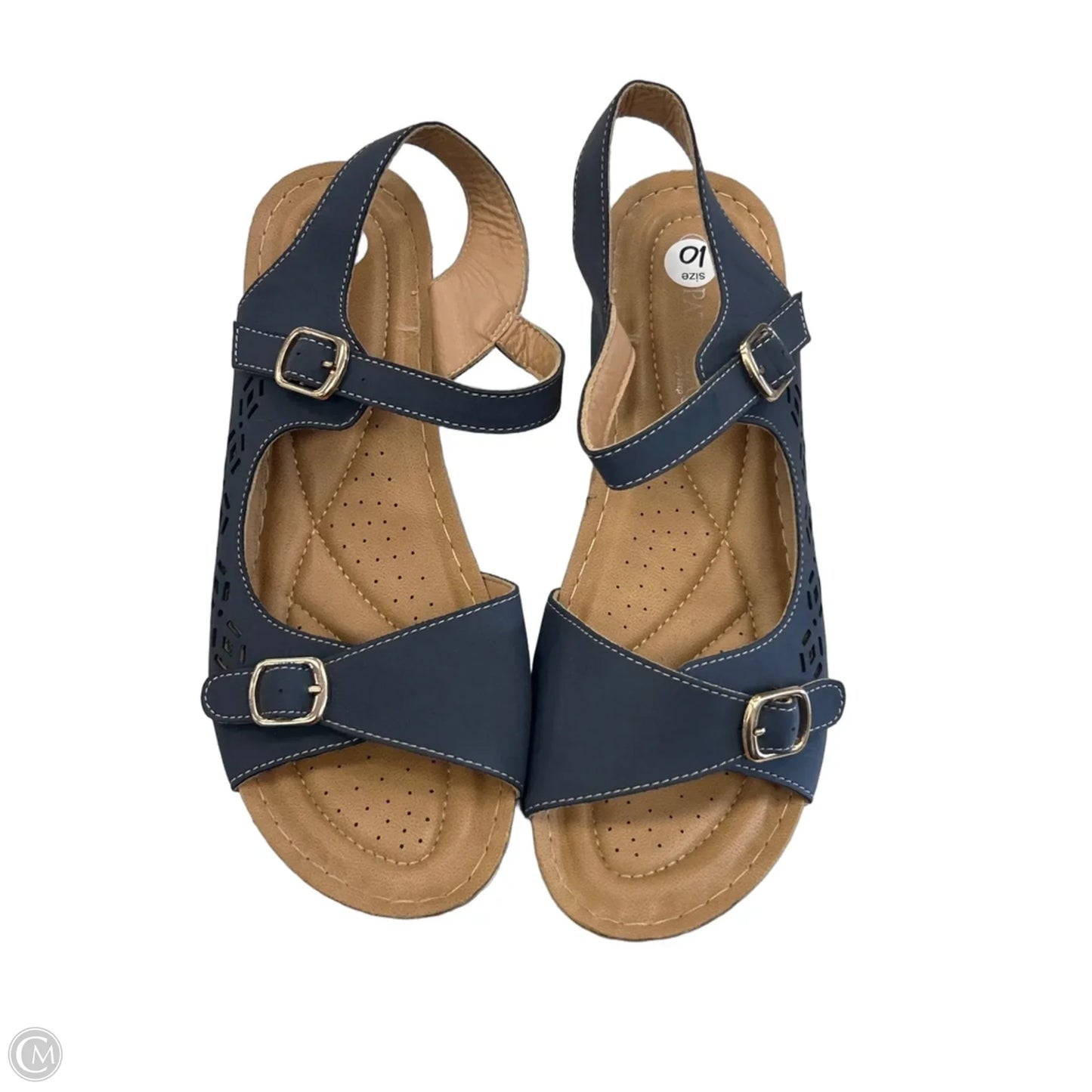Sandals Flats By Clothes Mentor In Navy, Size: 10
