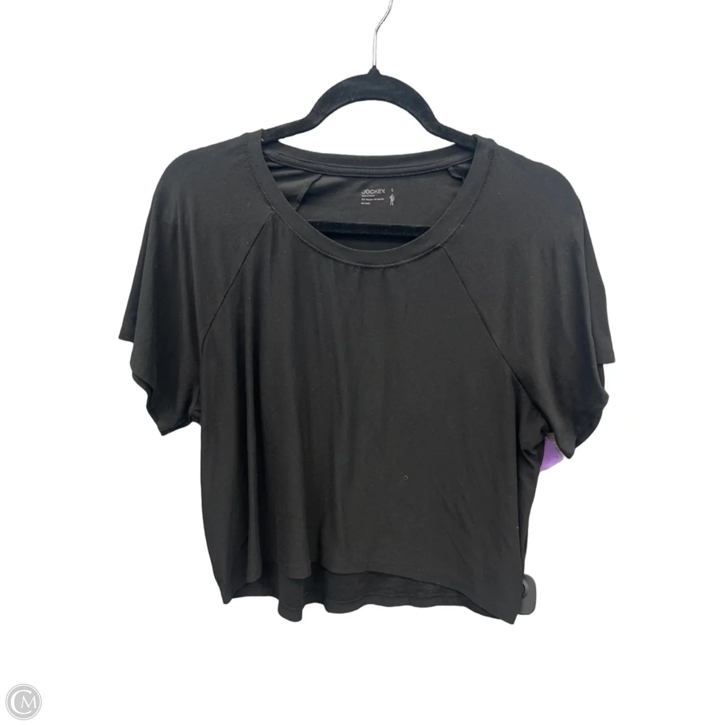 Athletic Top Short Sleeve By Jockey In Black, Size: L