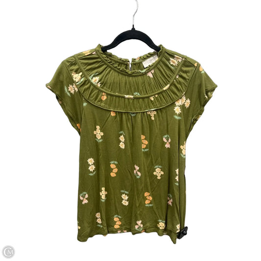 Top Short Sleeve By Loft In Green, Size: L