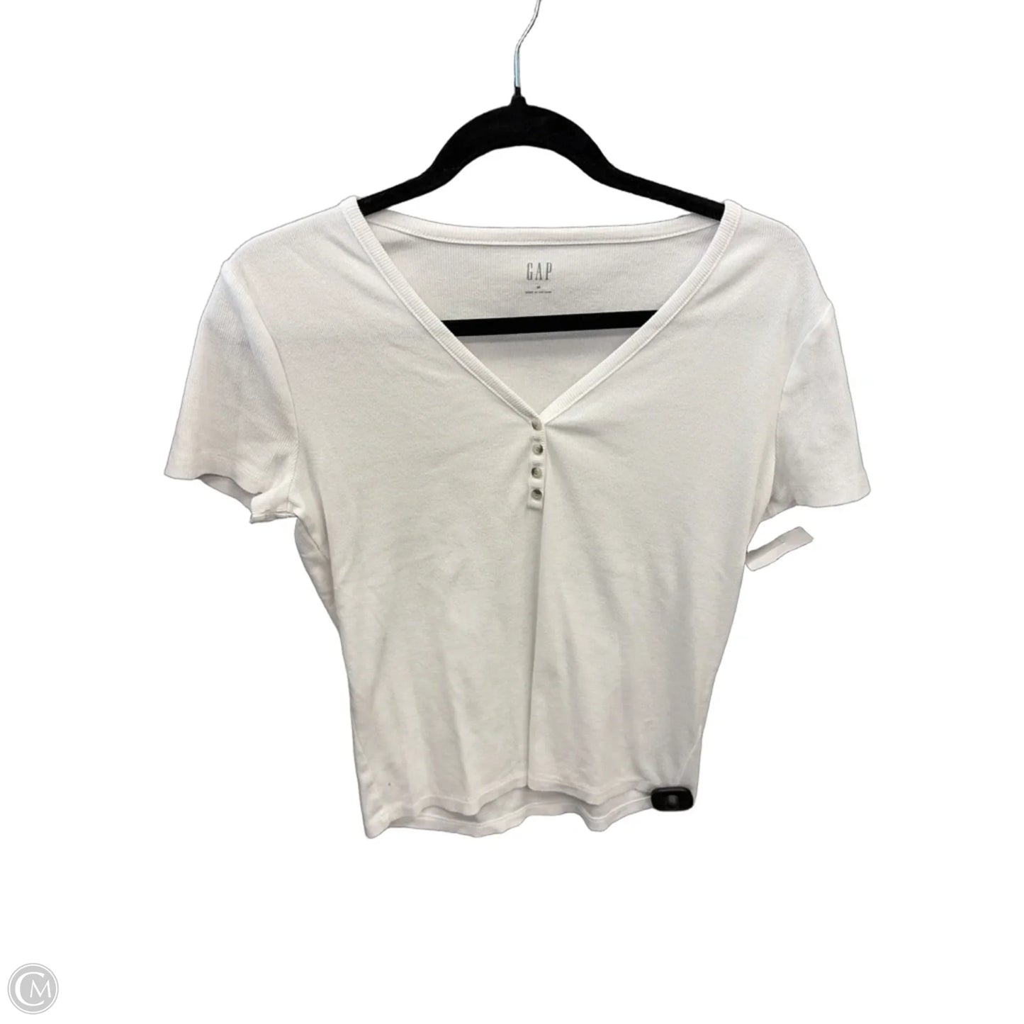 Top Short Sleeve By Gap In White, Size: M
