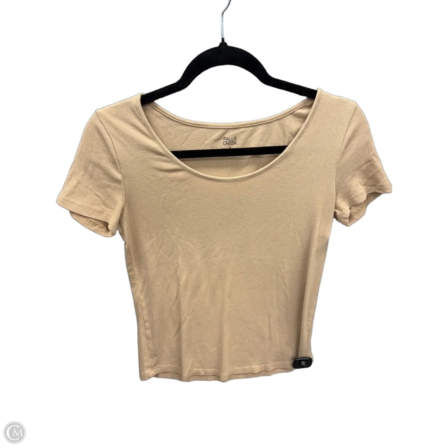Top Short Sleeve By Falls Creek In Tan, Size: S