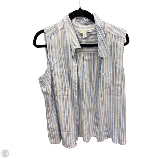 Tunic Sleeveless By Dana Buchman In Blue & White, Size: Xl