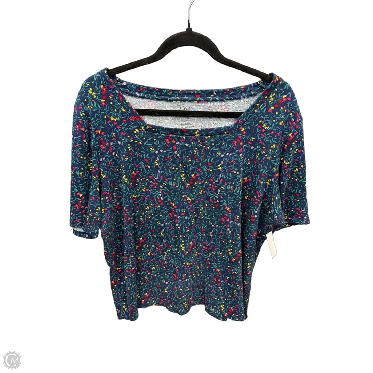 Top Short Sleeve By Croft And Barrow In Blue, Size: Xl