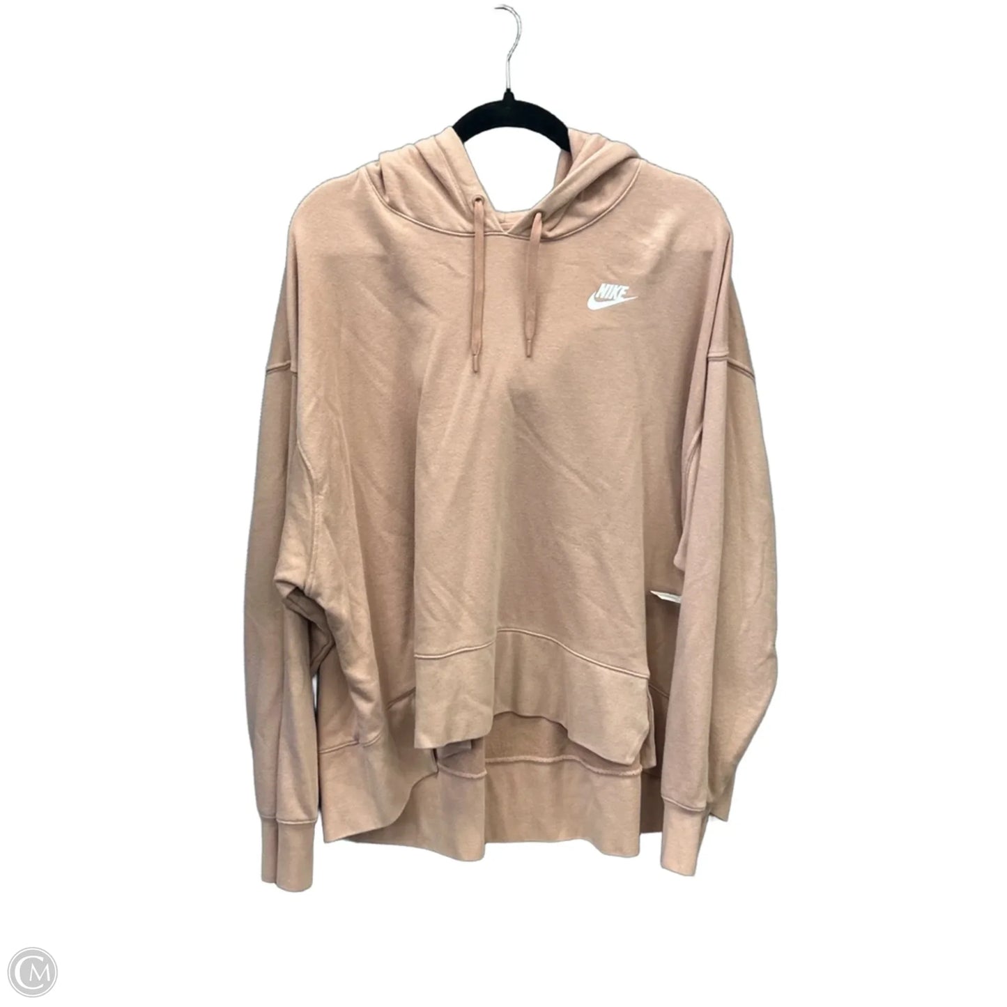 Athletic Top Long Sleeve Hoodie By Nike Apparel In Tan, Size: 2x
