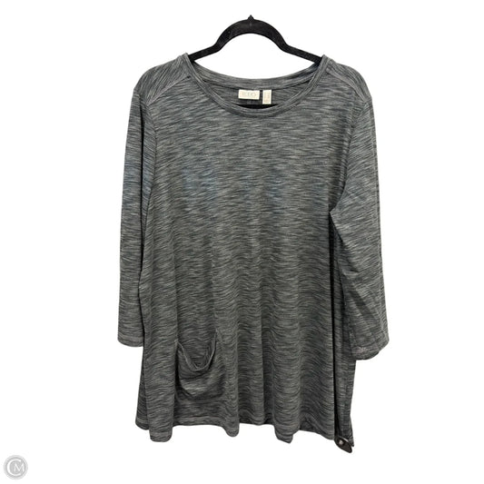Top 3/4 Sleeve By Logo In Grey, Size: 2x
