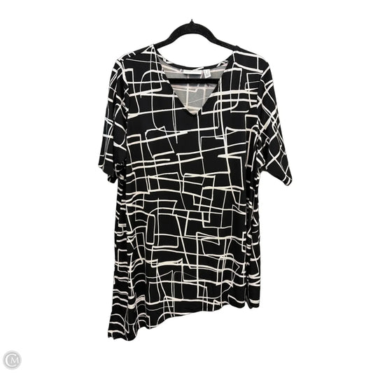 Tunic Short Sleeve By Susan Graver In Black, Size: 1x