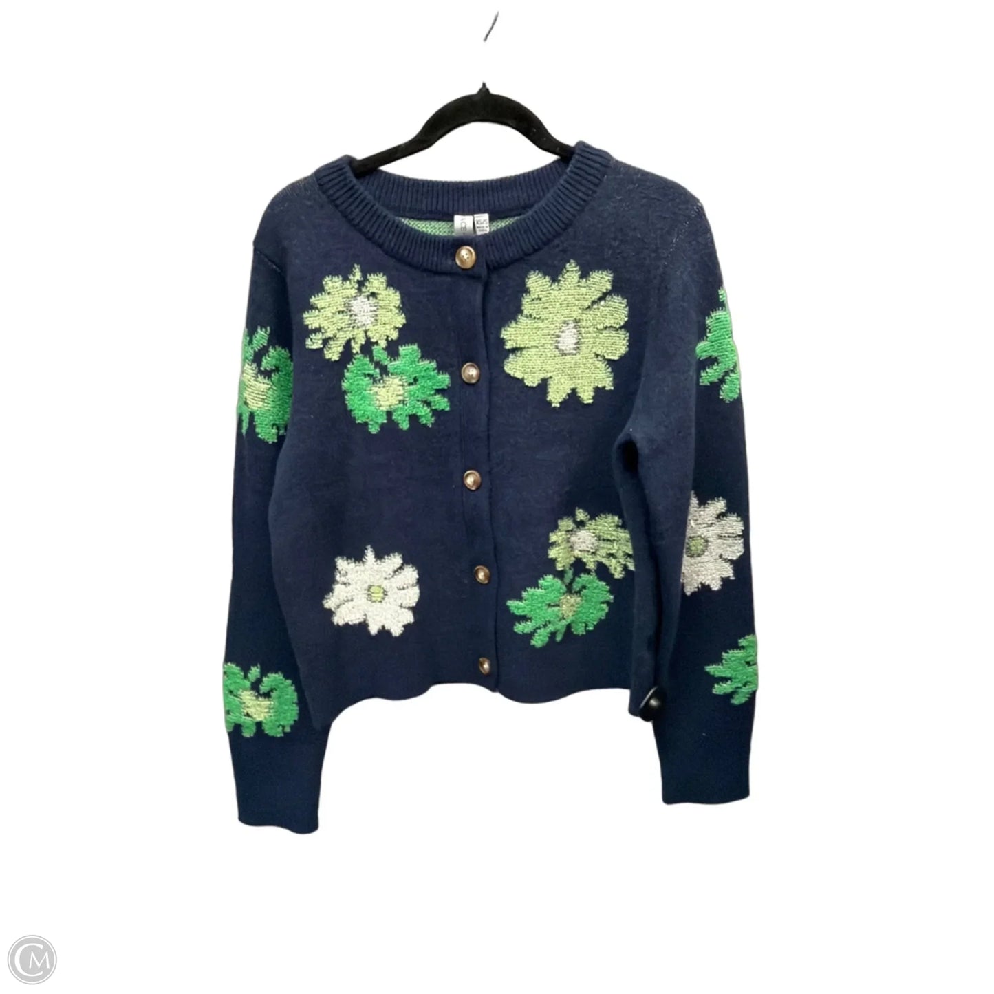 Sweater Cardigan By Grace + Karma In Blue & Green, Size: Xs