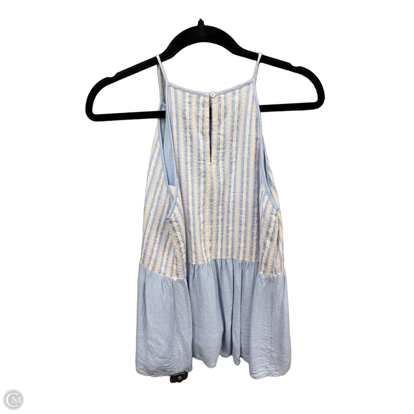 Top Sleeveless By Doe & Rae In Blue & White, Size: L