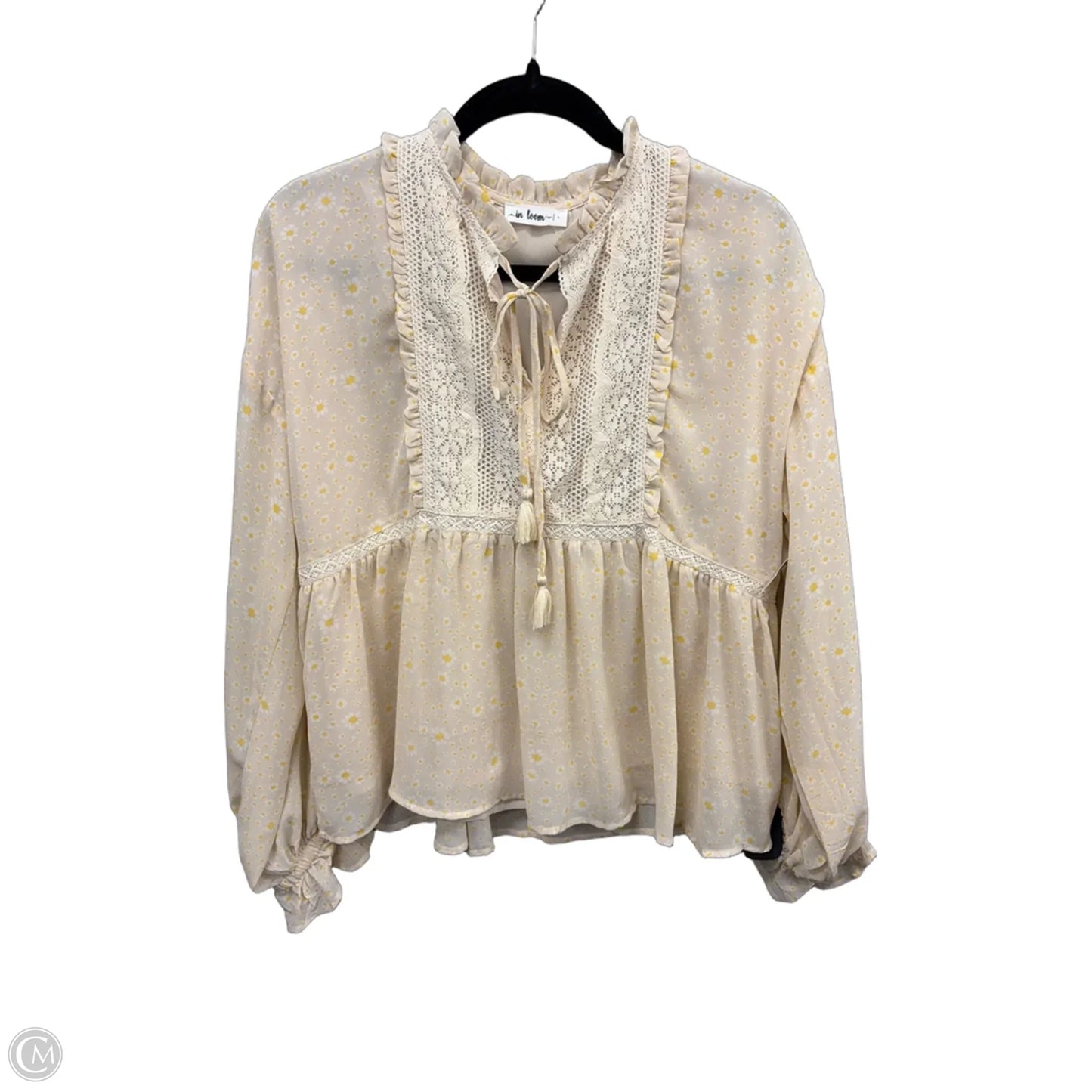 Top Long Sleeve By In Loom In Cream, Size: L