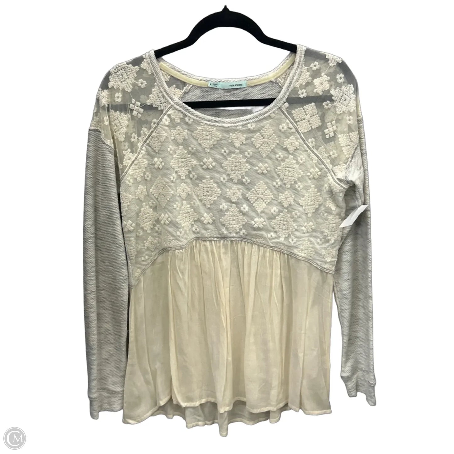Top Long Sleeve By Maurices In Cream, Size: M