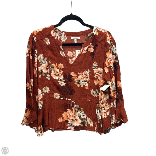 Top Long Sleeve By Maurices In Brown, Size: M