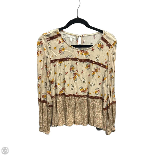 Top Long Sleeve By Maurices In Cream, Size: L