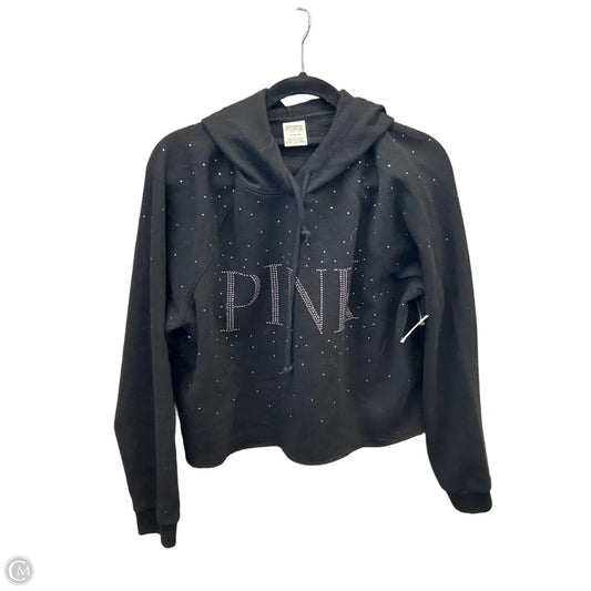 Sweatshirt Hoodie By Pink In Black, Size: L
