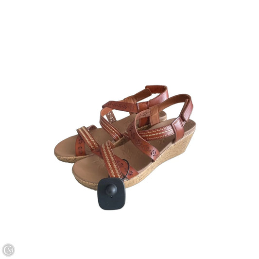 Sandals Heels Wedge By Skechers In Brown, Size: 8