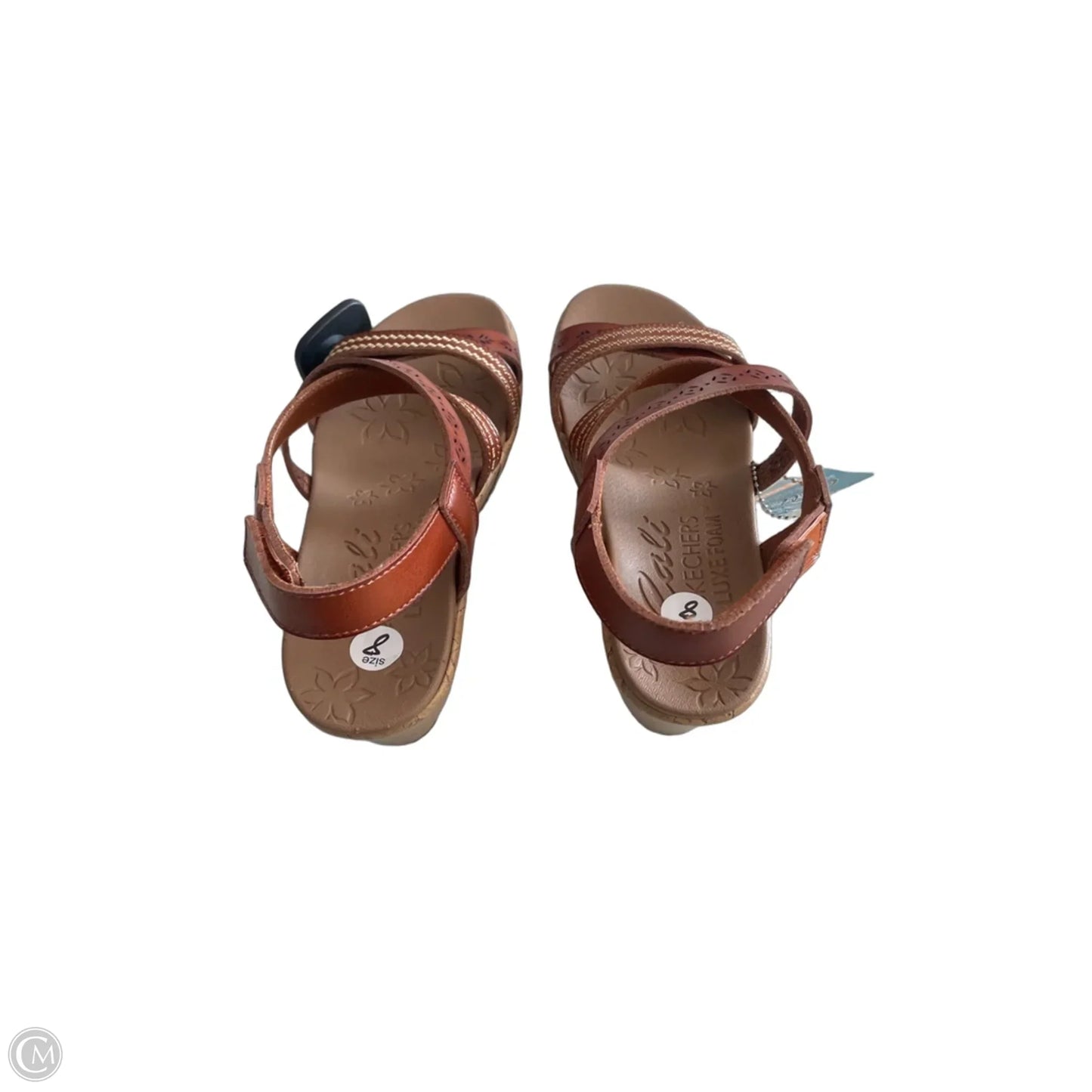 Sandals Heels Wedge By Skechers In Brown, Size: 8