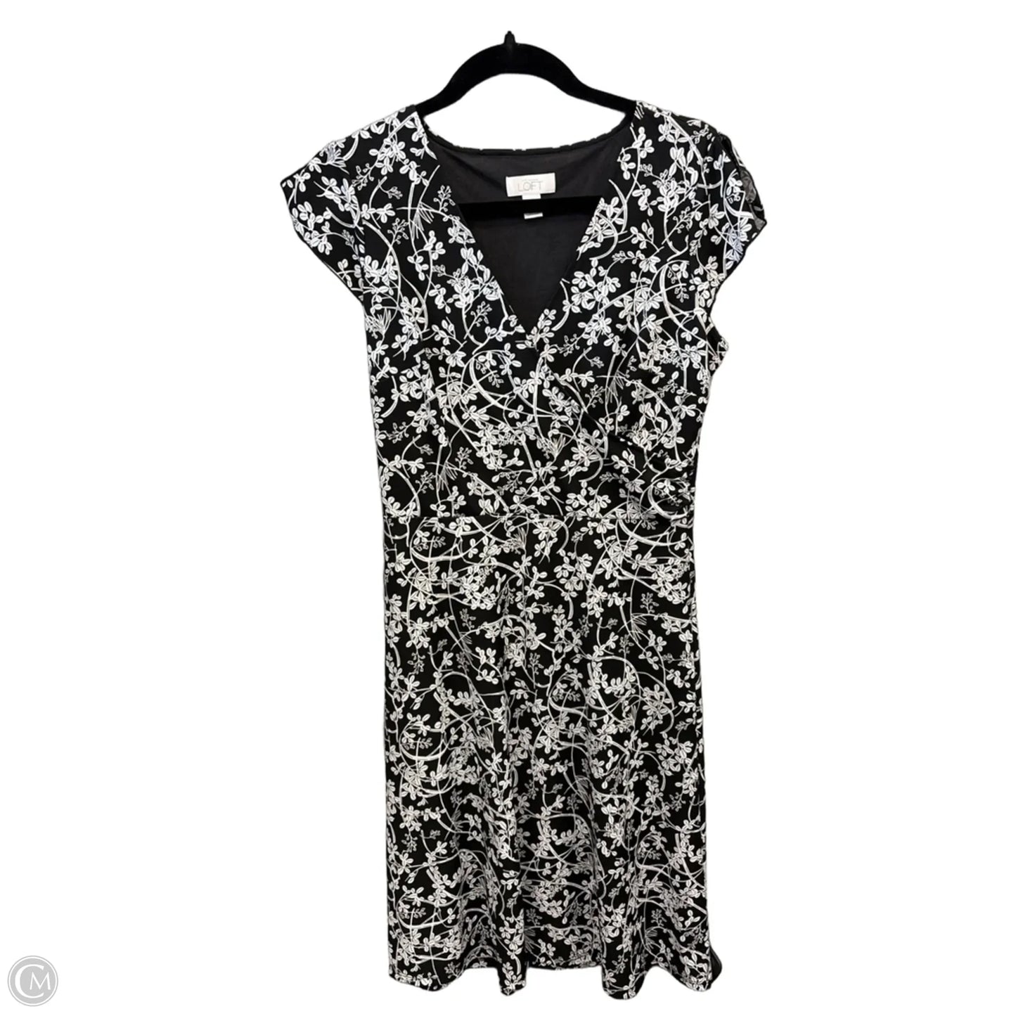Dress Casual Midi By Loft In Black & White, Size: S