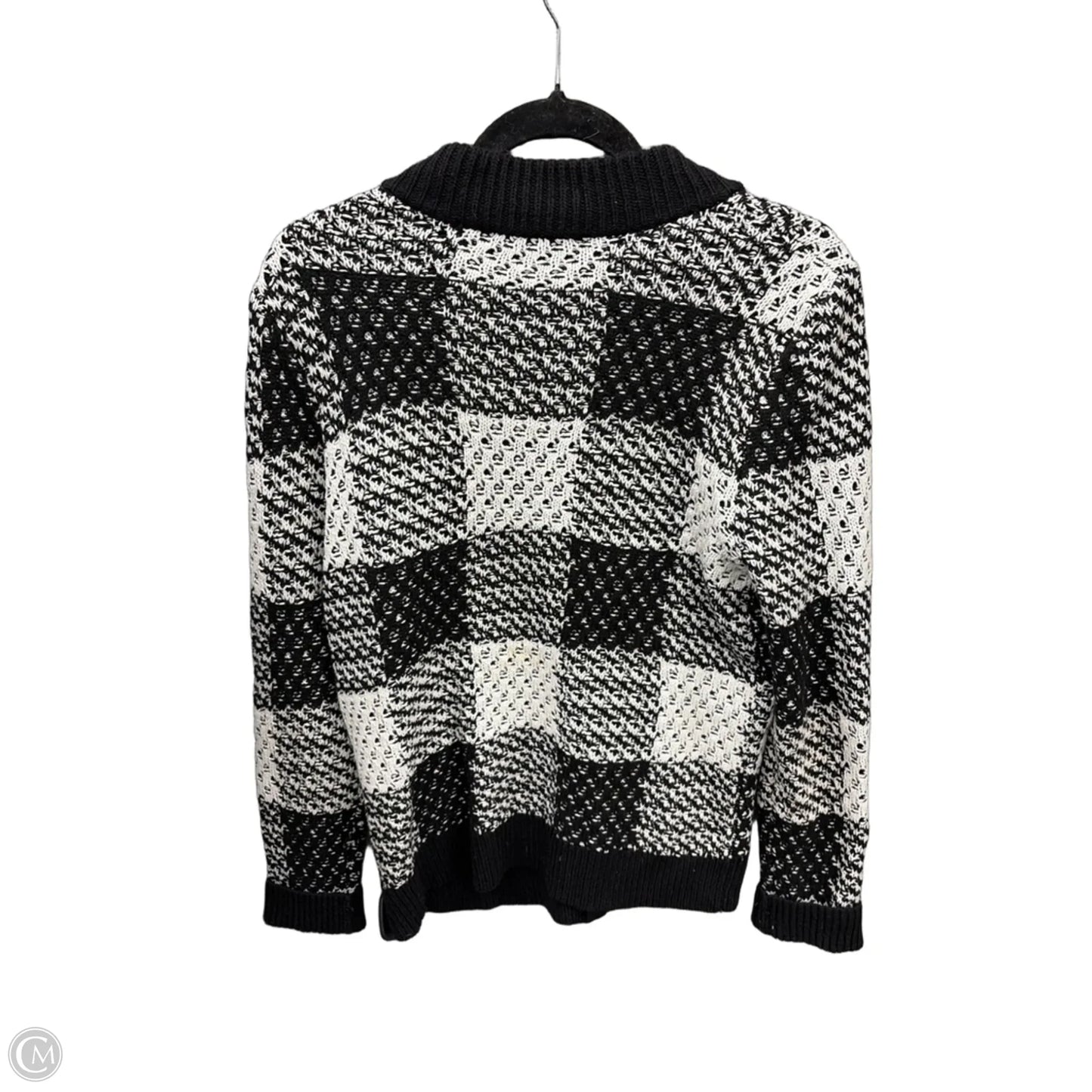 Sweater Cardigan By Christopher And Banks In Black & White, Size: M