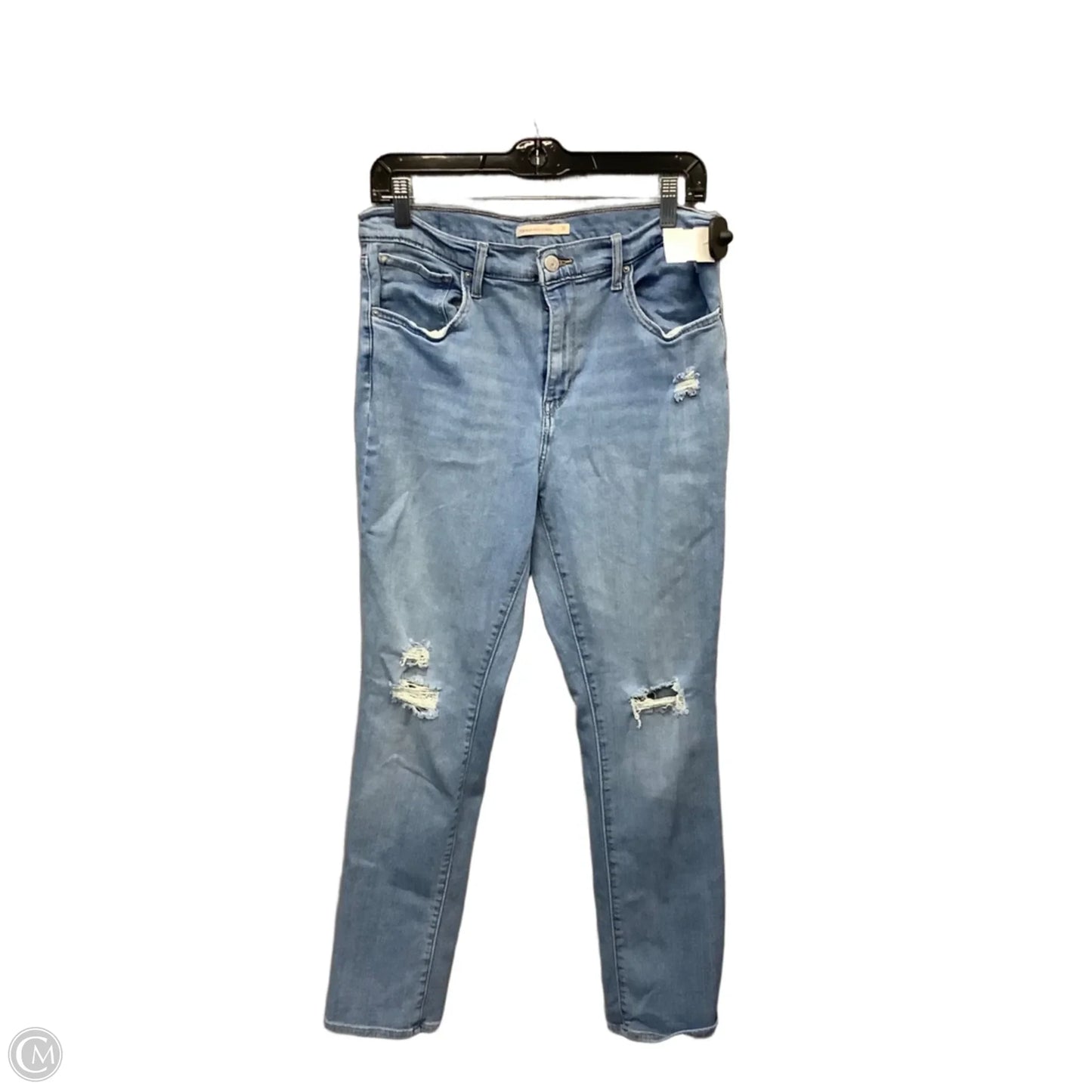 Jeans Straight By Levis In Blue Denim, Size: 12