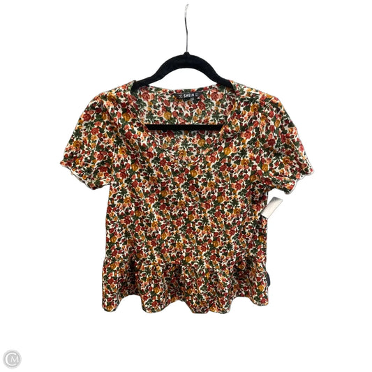 Top Short Sleeve By Shein In Floral Print, Size: S