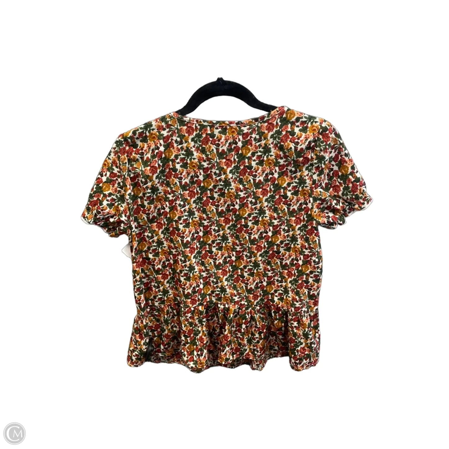 Top Short Sleeve By Shein In Floral Print, Size: S