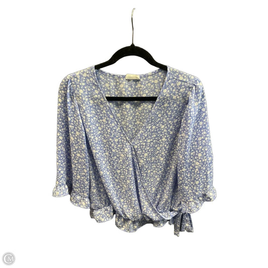 Top 3/4 Sleeve By Sienna Sky In Blue & White, Size: L