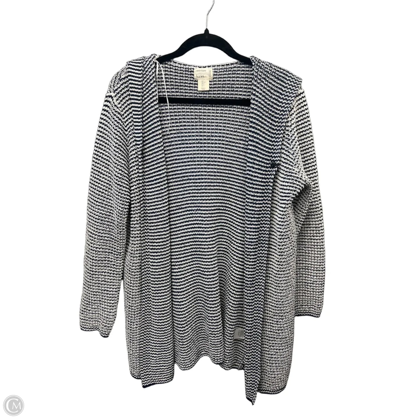 Sweater Cardigan By Nicole By Nicole Miller In Black & White, Size: S