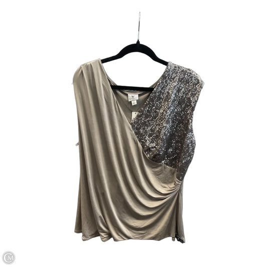 Top Short Sleeve By Worthington In Silver, Size: 2x