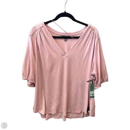 Top Long Sleeve By Terra & Sky In Pink, Size: 1x