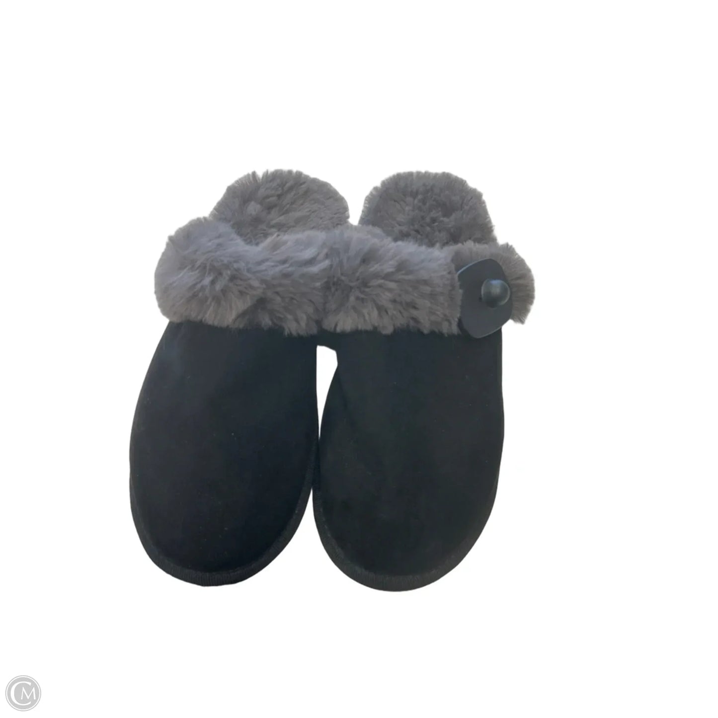 Slippers By Clothes Mentor In Black & Grey, Size: 9