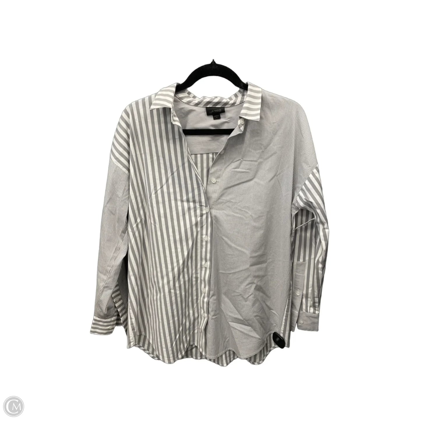 Top Long Sleeve By J. Jill In Grey & White, Size: S