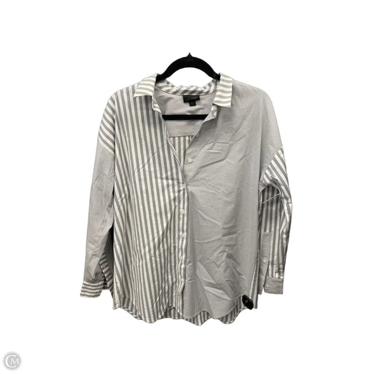 Top Long Sleeve By J. Jill In Grey & White, Size: S