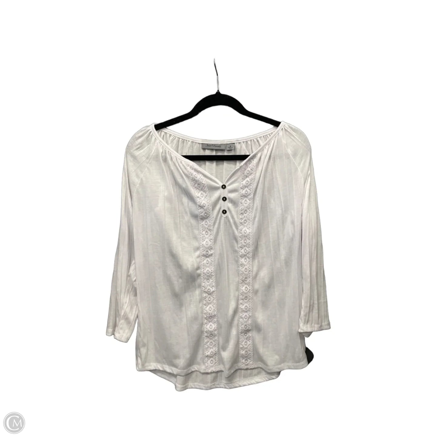 Top Long Sleeve By Jason Maxwell In White, Size: S