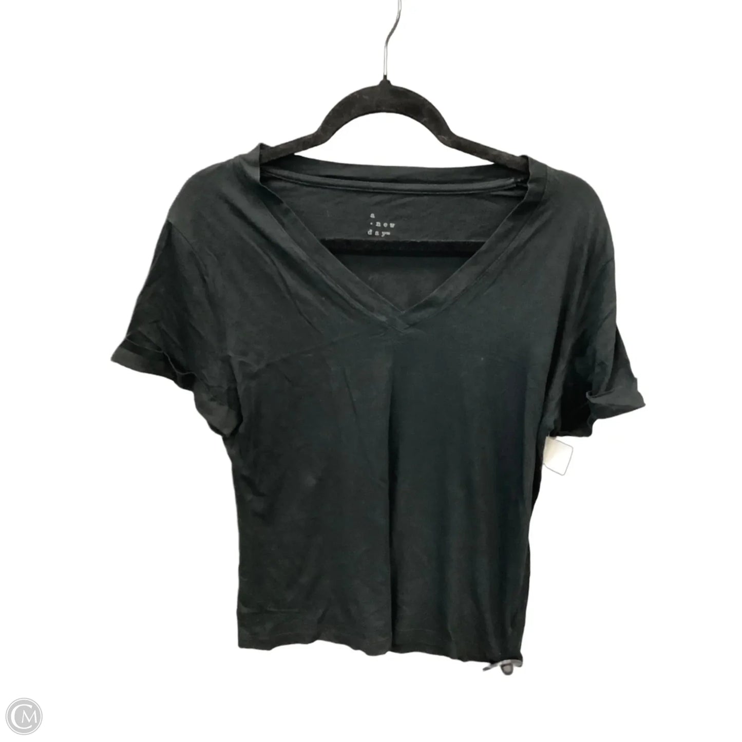 Top Short Sleeve Basic By A New Day In Black, Size: M