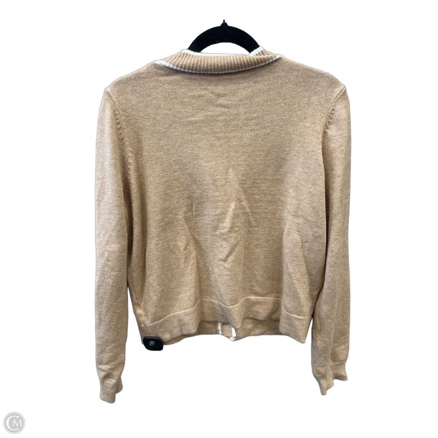 Sweater Cardigan By Cyrus In Brown & White, Size: M