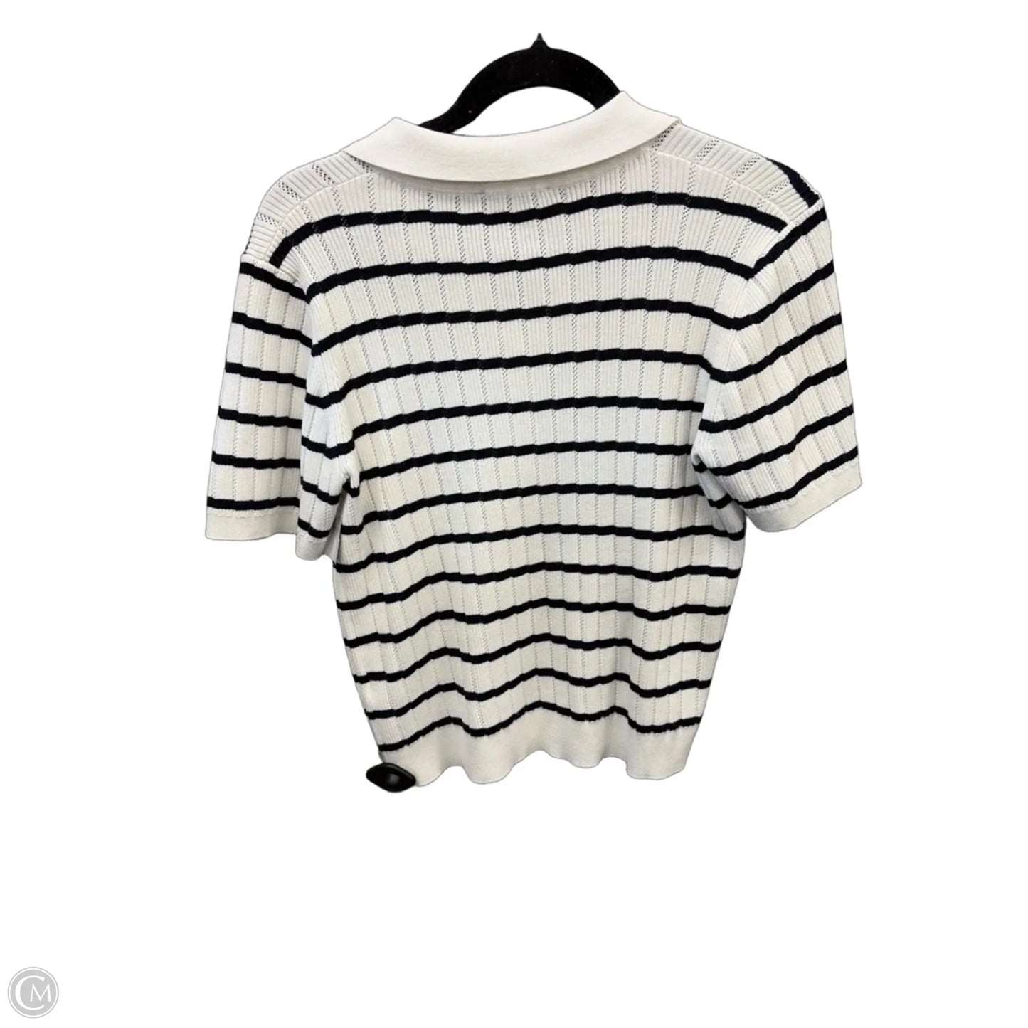 Sweater Short Sleeve By Adrianna Papell In Black & White, Size: L