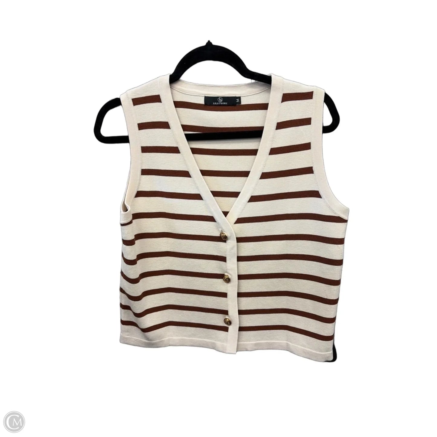 Top Sleeveless By Lillusory In Striped Pattern, Size: M
