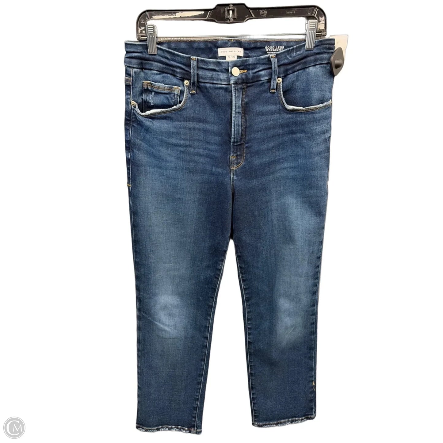 Jeans Straight By Good American In Blue Denim, Size: 10