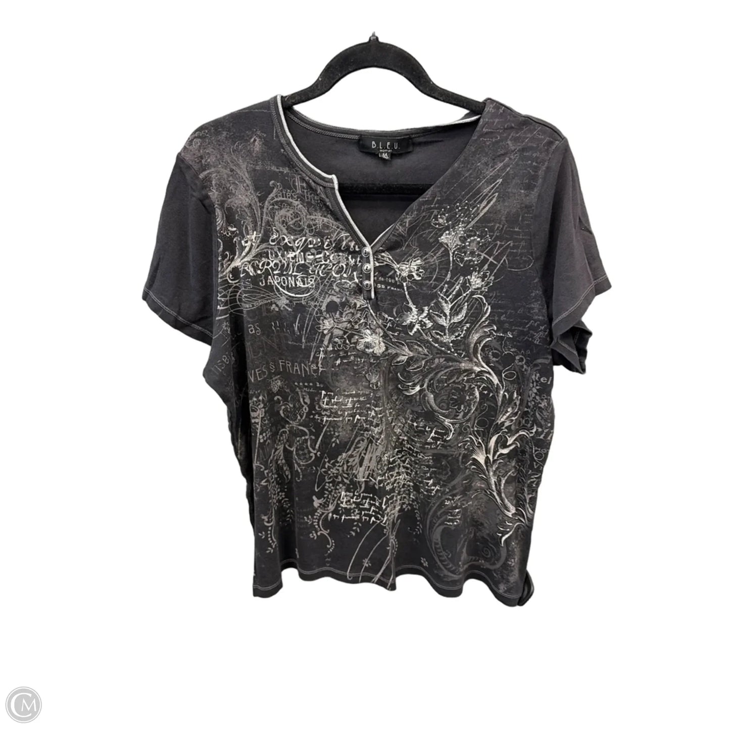 Top Short Sleeve By Bleu In Black, Size: 3x