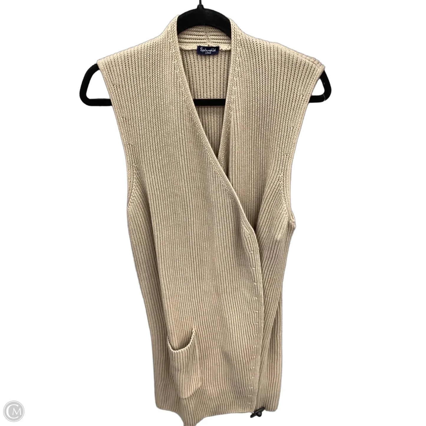 Vest Sweater By Splendid In Tan, Size: L