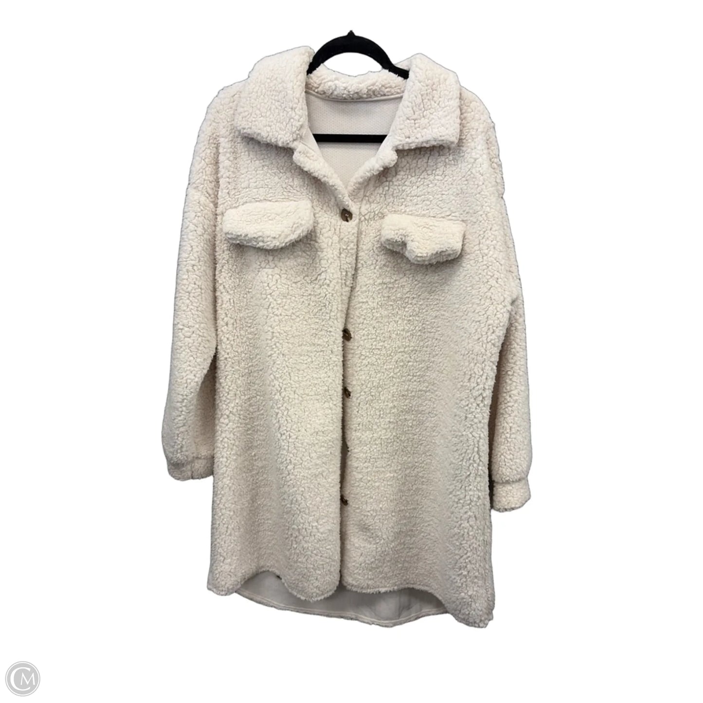 Jacket Faux Fur & Sherpa By Clothes Mentor In Cream, Size: Xxl