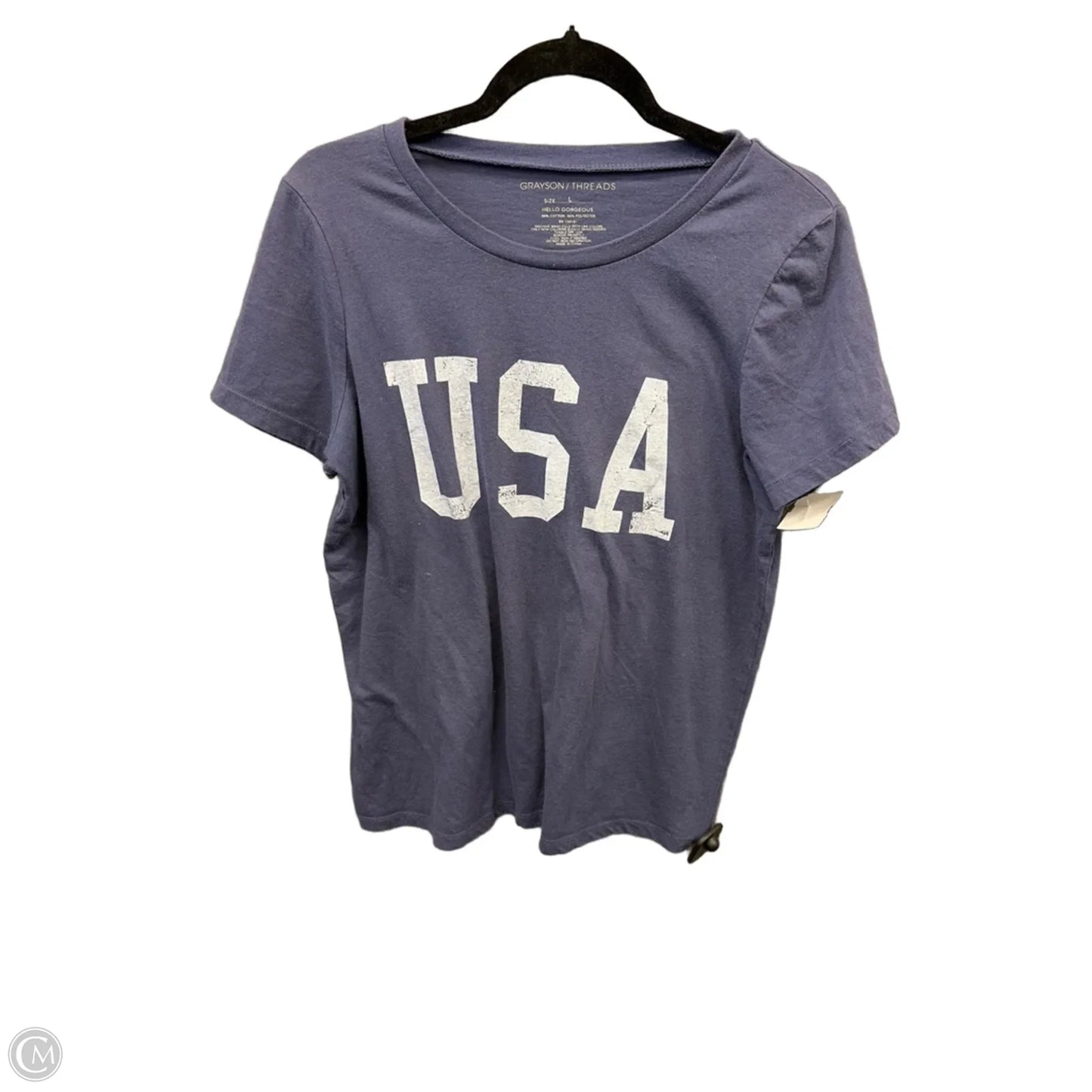 Top Short Sleeve By Grayson Threads In Blue, Size: L