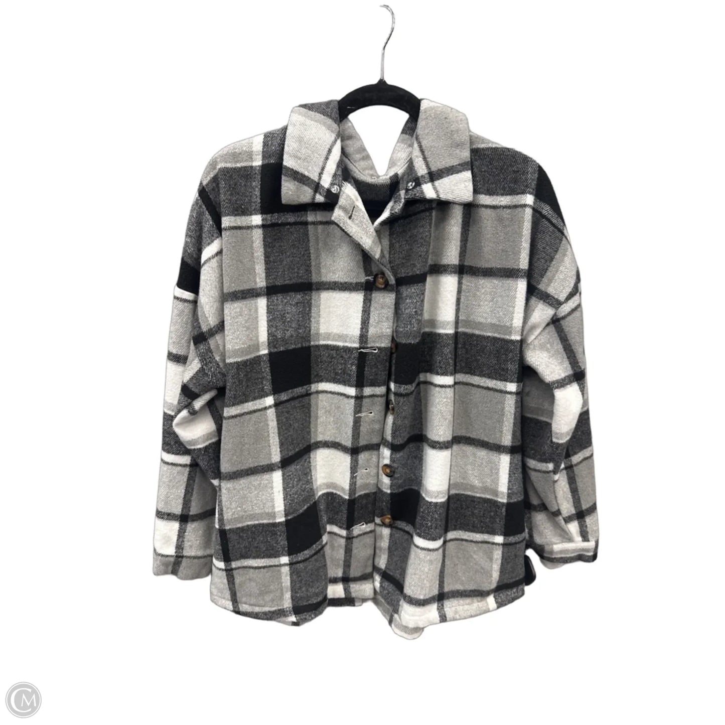 Jacket Shirt By Clothes Mentor In Plaid Pattern, Size: L