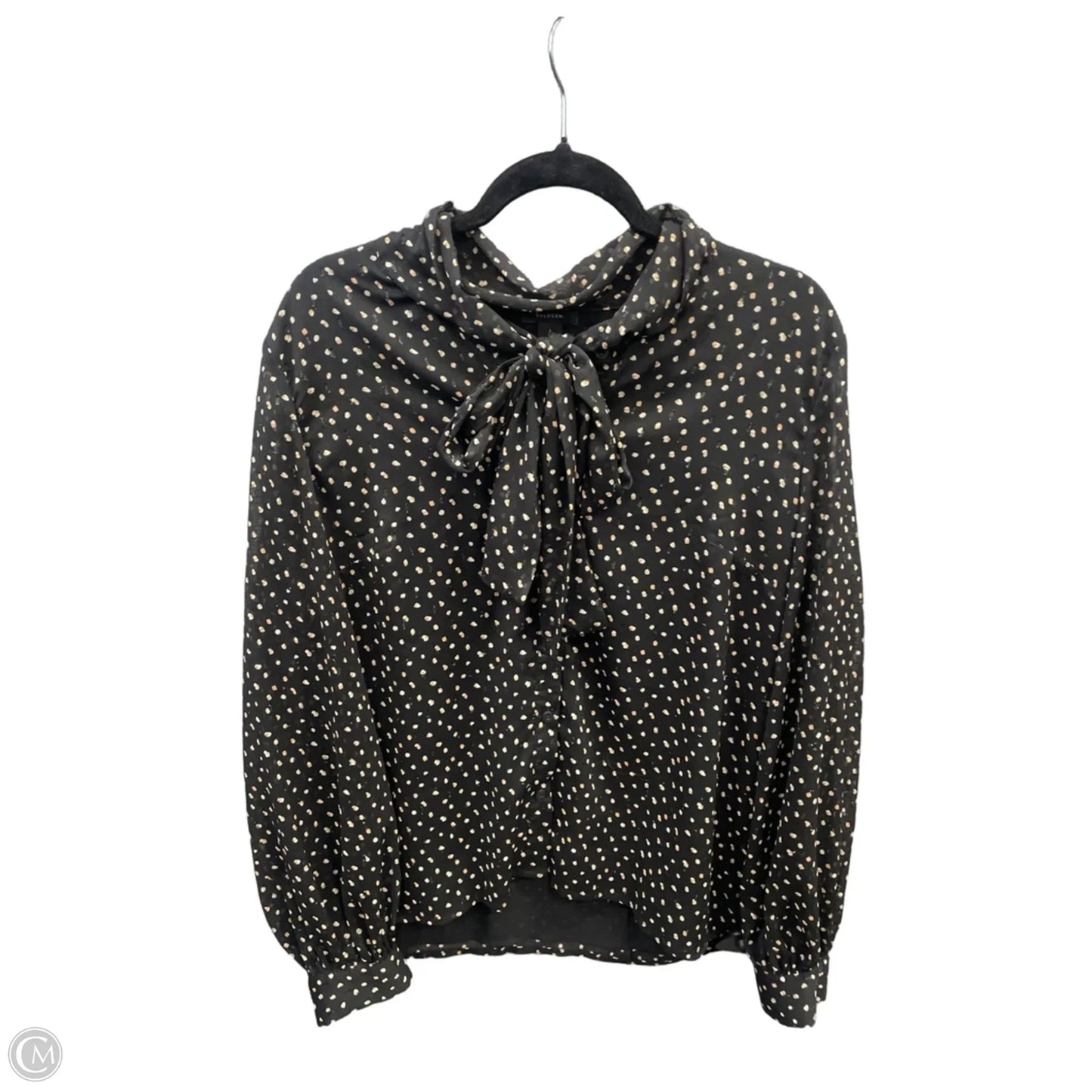 Top Long Sleeve By Halogen In Black, Size: L