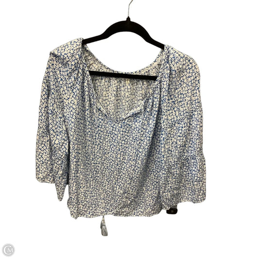 Blouse Long Sleeve By Max Studio In Blue & White, Size: Xs