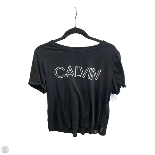 Top Short Sleeve By Calvin Klein In Black, Size: Xl